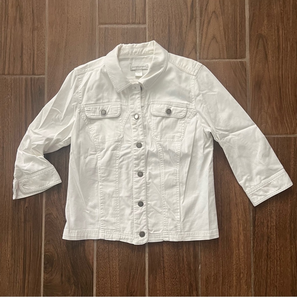 White lightweight Jean jacket size S